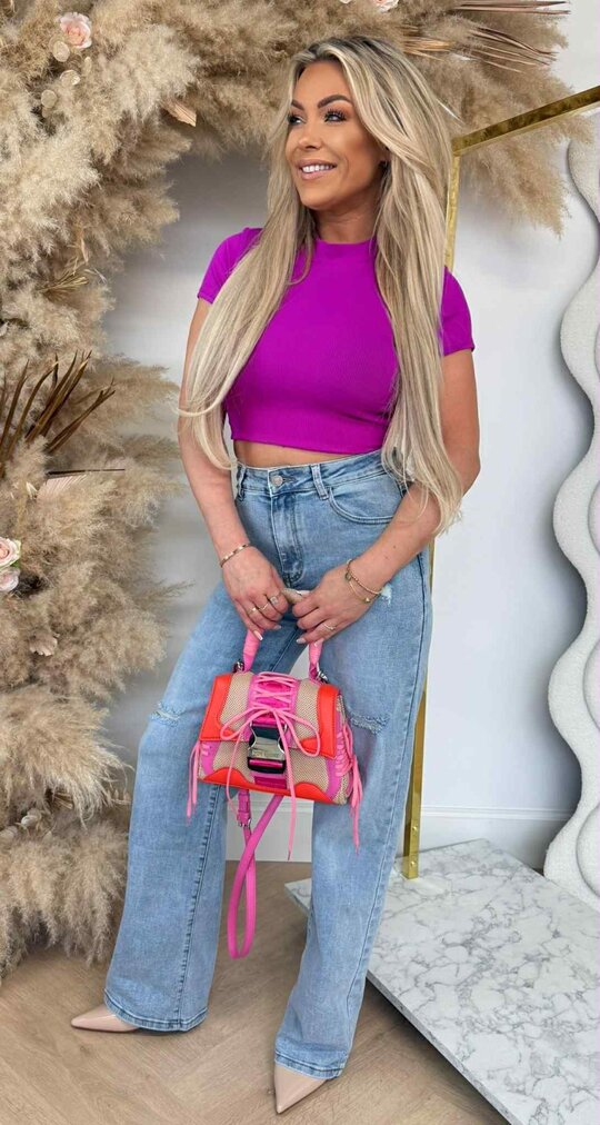 MILLY TOUWTJE CROPPED TOP AUBERGINE