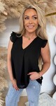NEW RUFFLE NEON TOP BLACK