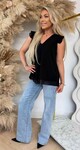 NEW RUFFLE NEON TOP BLACK