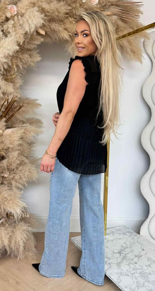 NEW RUFFLE NEON TOP BLACK