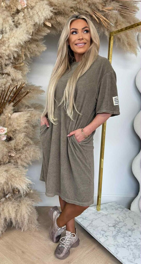 PERFECT BADSTOF SHIRT LONG TAUPE/BEIGE