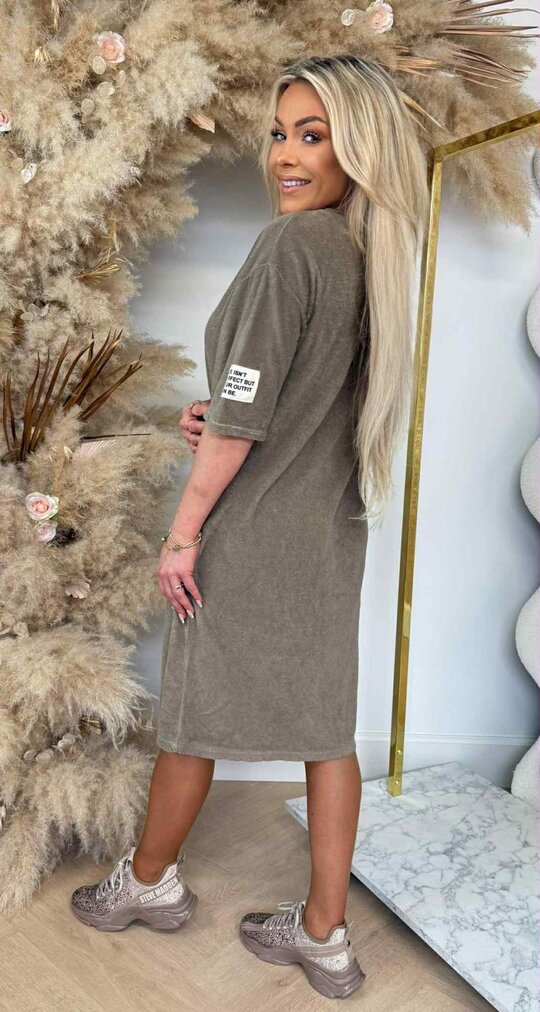 PERFECT BADSTOF SHIRT LONG TAUPE/BEIGE