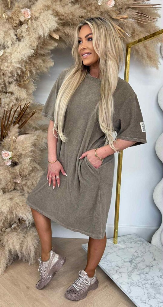 PERFECT BADSTOF SHIRT LONG TAUPE/BEIGE