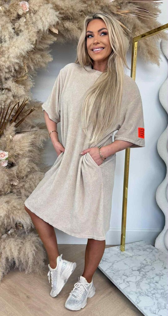 PERFECT BADSTOF SHIRT LONG BEIGE/ORANGE