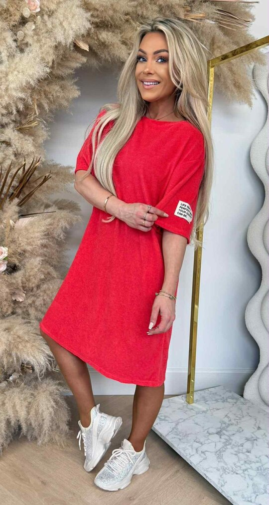 PERFECT BADSTOF SHIRT LONG RED/BEIGE