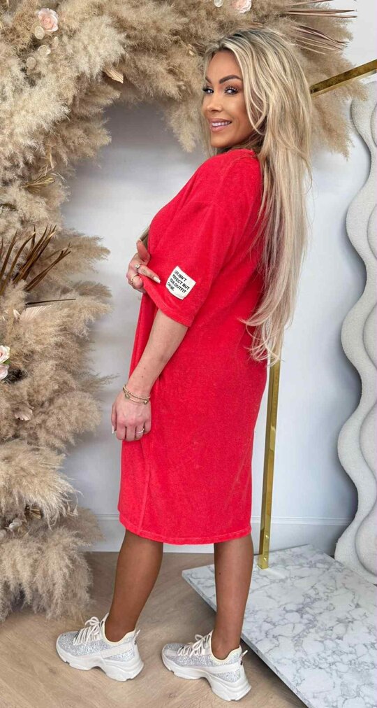 PERFECT BADSTOF SHIRT LONG RED/BEIGE