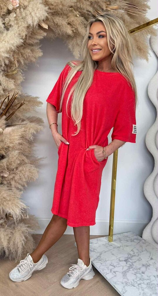 PERFECT BADSTOF SHIRT LONG RED/BEIGE