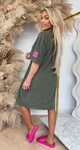 PERFECT BADSTOF SHIRT LONG OLIVE/PINK