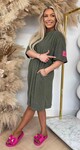 PERFECT BADSTOF SHIRT LONG OLIVE/PINK