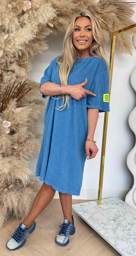 PERFECT BADSTOF SHIRT LONG BLUE/YELLOW