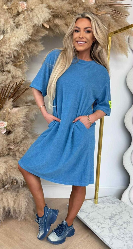 PERFECT BADSTOF SHIRT LONG BLUE/YELLOW