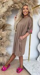 PERFECT OUTFIT DRESS TAUPE/PINK