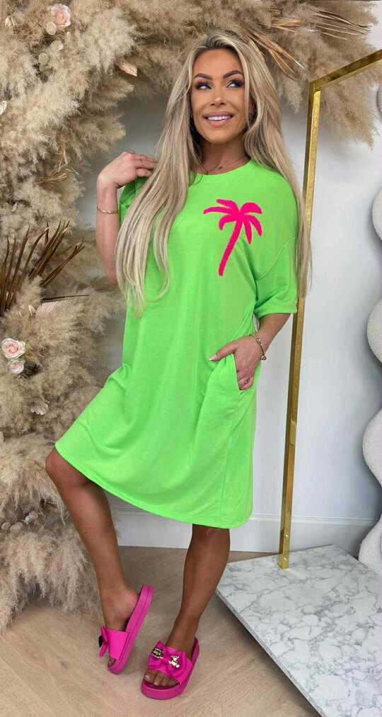 PALM TREE LONG T-SHIRT LIME