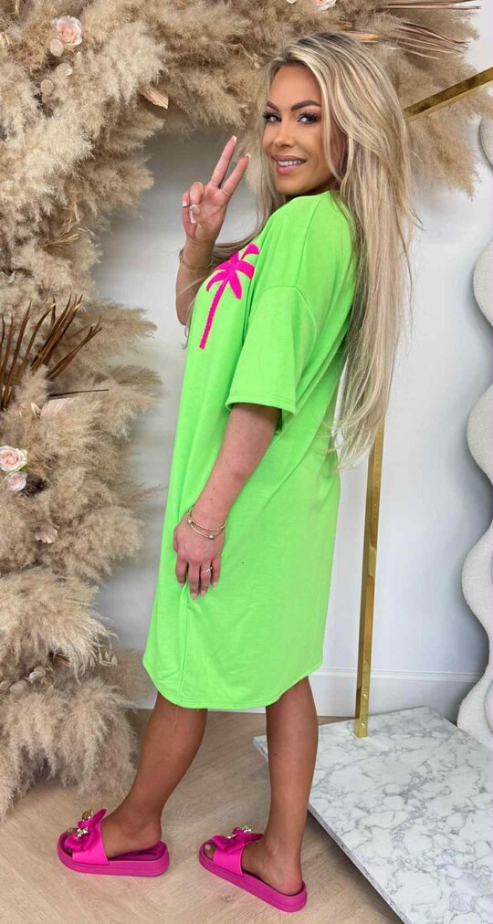 PALM TREE LONG T-SHIRT LIME