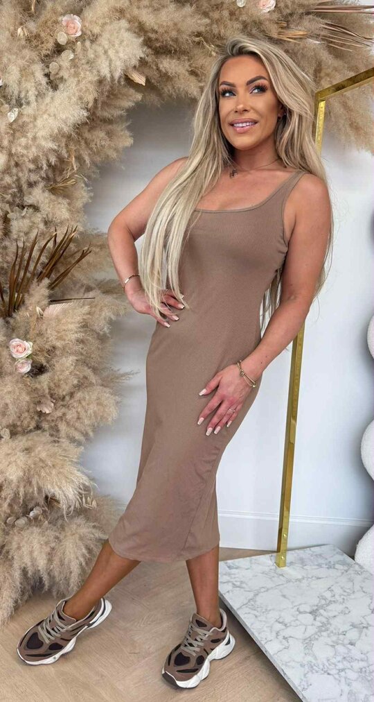 STEFANIE DRESS TAUPE