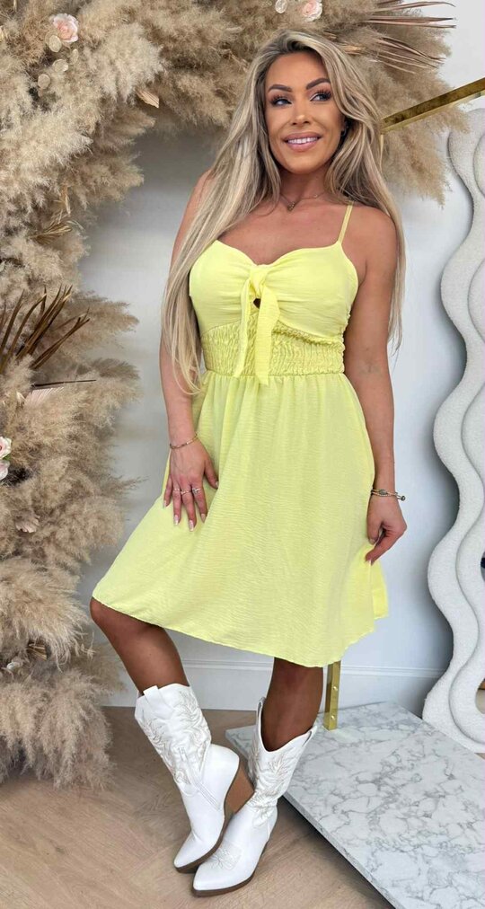SWEETY BOW CUP DRESS YELLOW