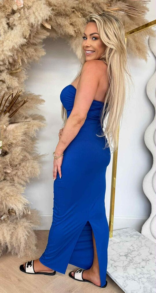 STRAPLESS BASIC CUP DRESS KINGSBLUE