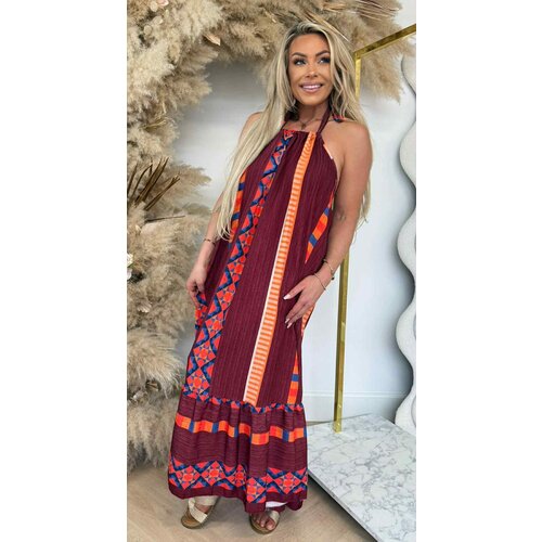SOFIE HALTER SUMMER DRESS BURGUNDY SOFIE HALTER SUMMER DRESS BURGUNDY
