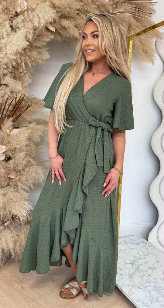 MALORCA RUFFLE DRESS GREEN