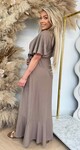 MALORCA RUFFLE DRESS TAUPE