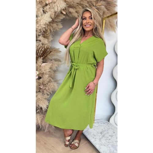 LEONIE V LUS DRESS GREEN LEONIE V LUS DRESS GREEN
