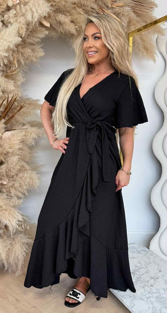 MALORCA RUFFLE DRESS BLACK