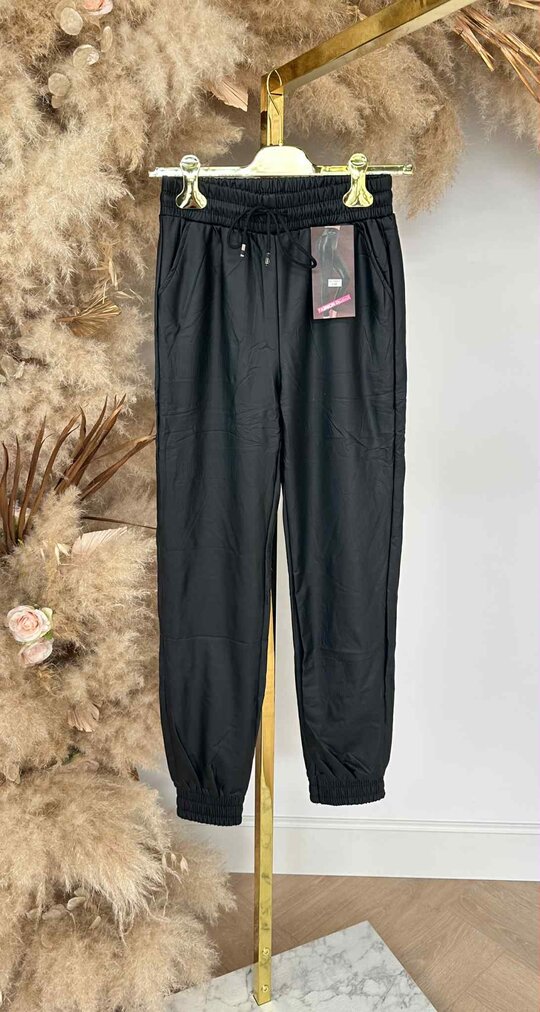 JOG LEATHER LOOK PANTS 18211 BLACK