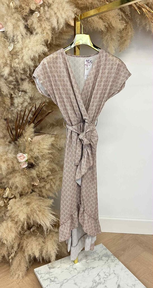 CIRCLE LOGO DRESS BEIGE
