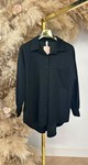 OVERSIZED BASIC BUTTON BLOUSE BLACK