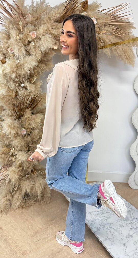 RUFFLY BLOUSE 2465 BEIGE