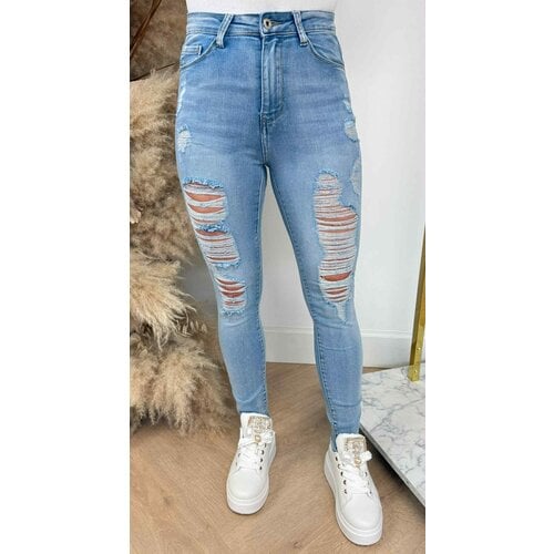 DAMAGED SKINNY JEANS 99321 LIGHTDENIM DAMAGED SKINNY JEANS 99321 LIGHTDENIM