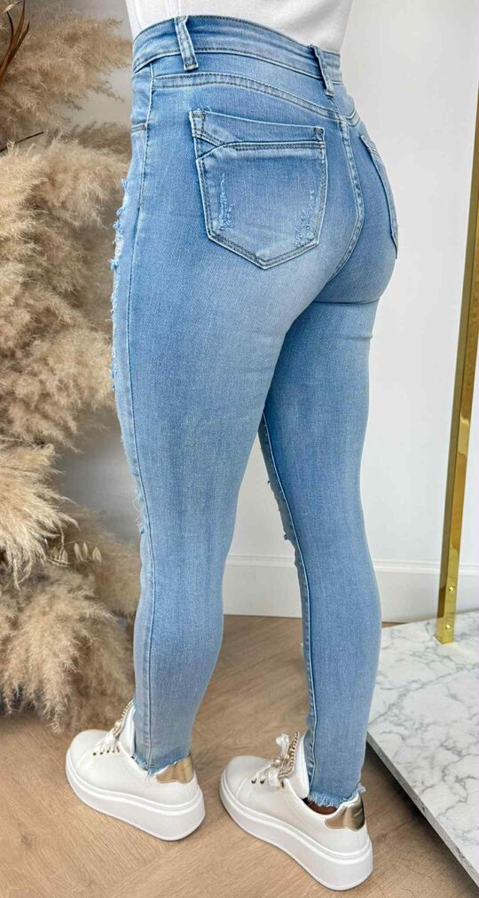 DAMAGED SKINNY JEANS 99321 LIGHTDENIM