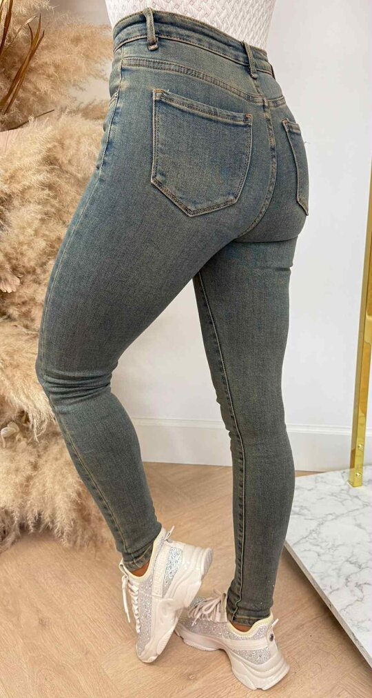 HIGH WAISTED SKINNY JEANS 8244 DIRTY WASHING