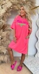 MALIBU CALIFORNIA DRESS NEONPINK