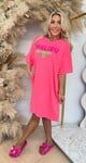 MALIBU CALIFORNIA DRESS NEONPINK