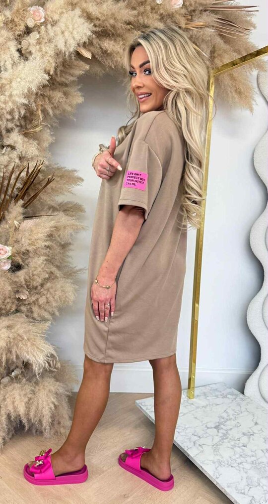 PERFECT OUTFIT DRESS CAMEL/PINK