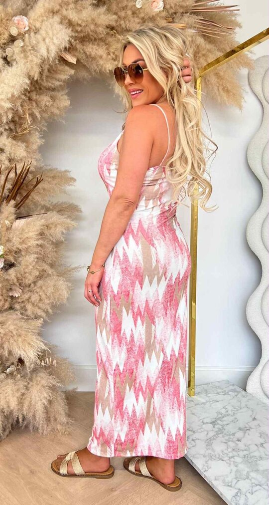 MELODIE ZIGZAG DRESS PINK