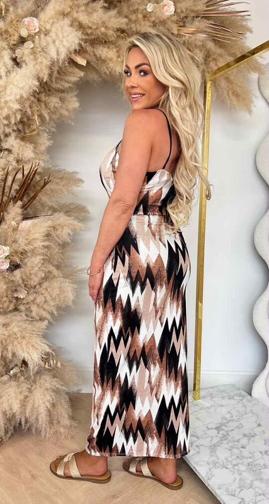 MELODIE ZIGZAG DRESS BLACK