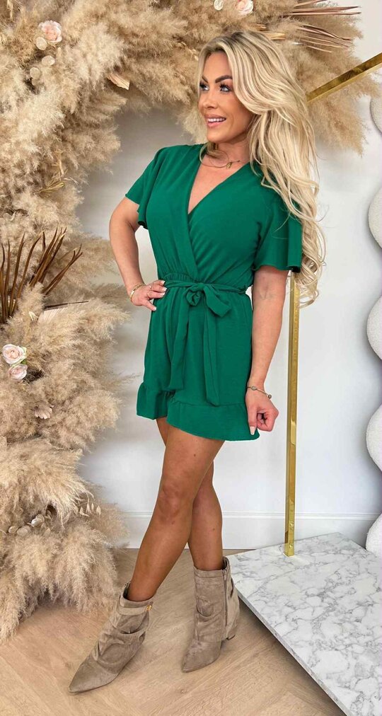 SUMMIE RUFFLE PLAYSUIT APPLEGREEN