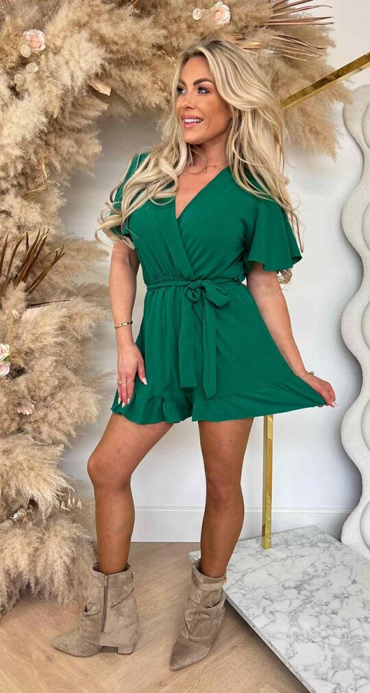 SUMMIE RUFFLE PLAYSUIT APPLEGREEN