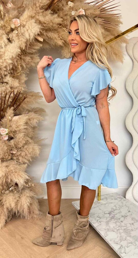 SUMMER RUFFLY DRESS ICEBLUE