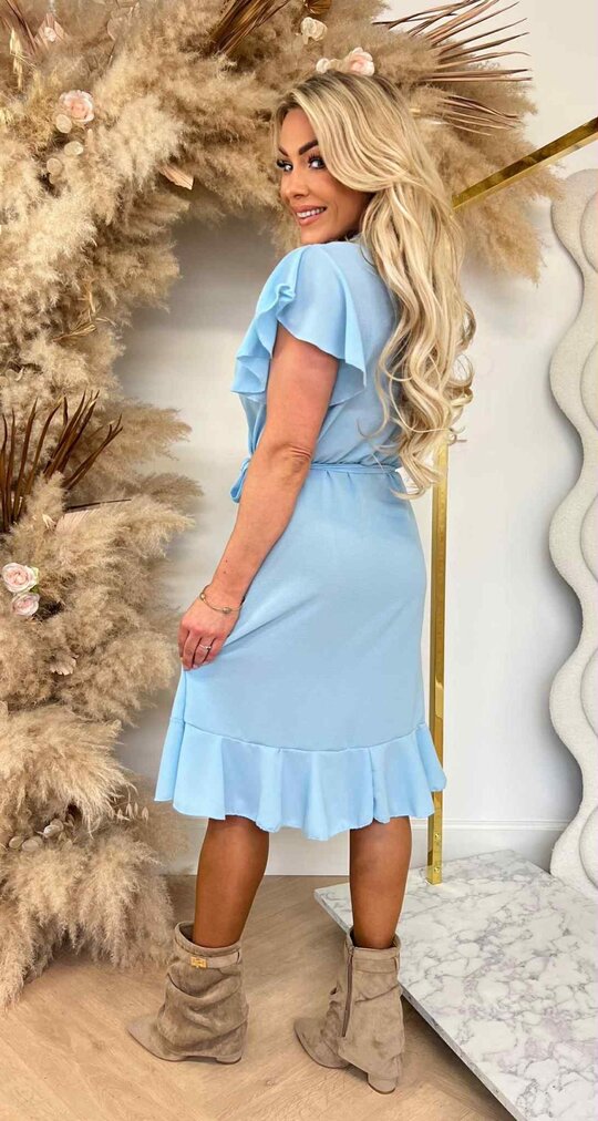 SUMMER RUFFLY DRESS ICEBLUE