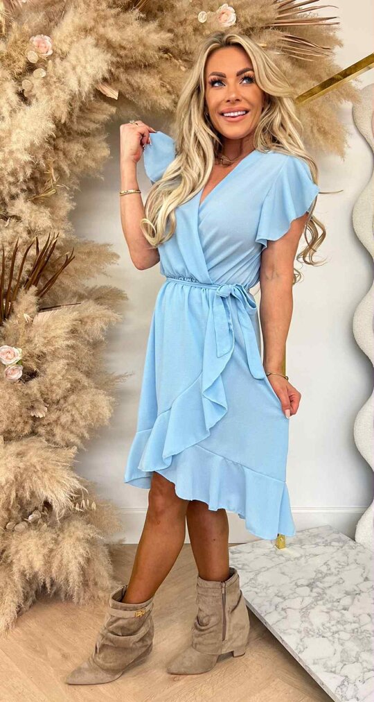 SUMMER RUFFLY DRESS ICEBLUE
