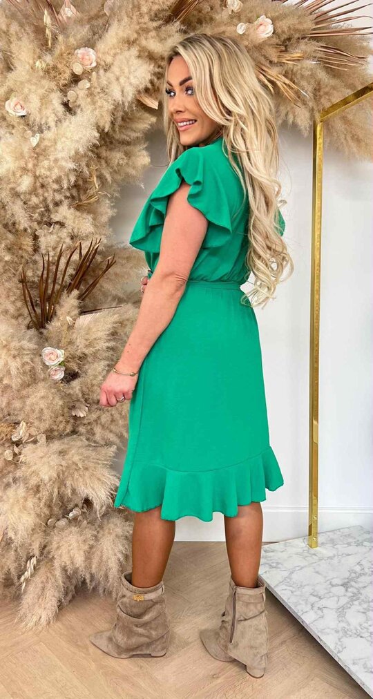 SUMMER RUFFLY DRESS APPLEGREEN