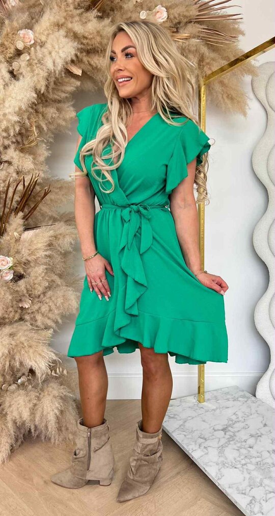 SUMMER RUFFLY DRESS APPLEGREEN