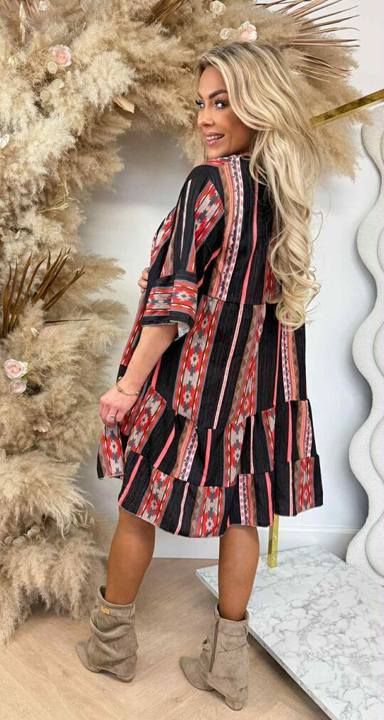 BOHO PRINTY DRESS BLACK