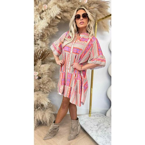 BOHO PRINTY DRESS TAUPE BOHO PRINTY DRESS TAUPE