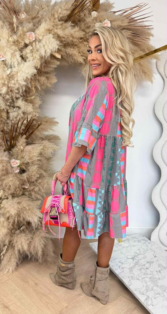BOHO PRINTY DRESS OLIVE