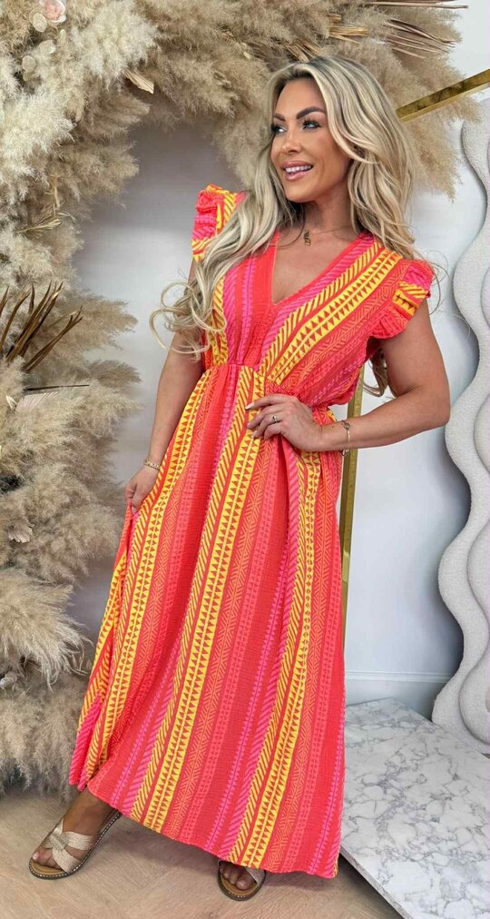 SIMONE IBIZA DRESS CORAL
