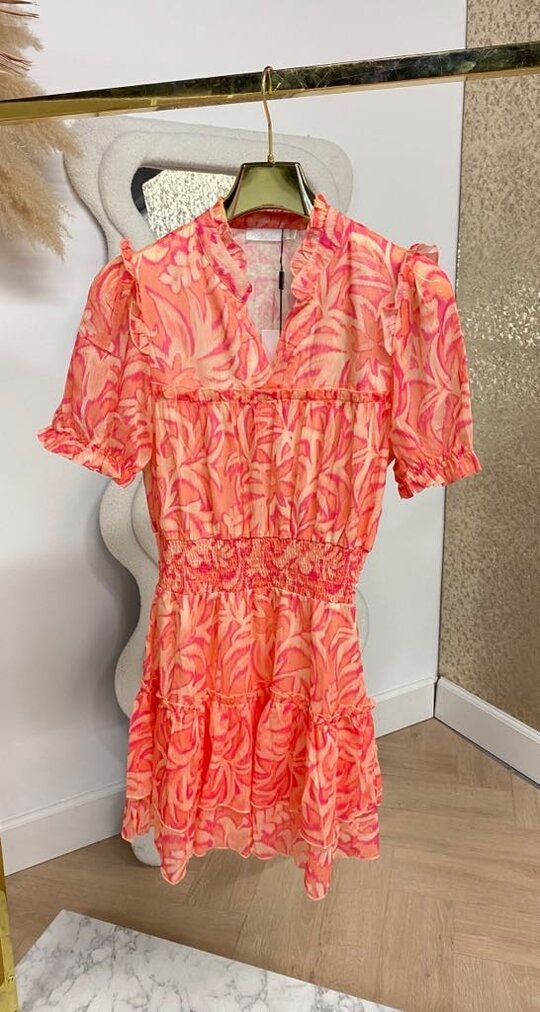 SUMMIE SUMMER DRESS 4978 ORANGE/PINK